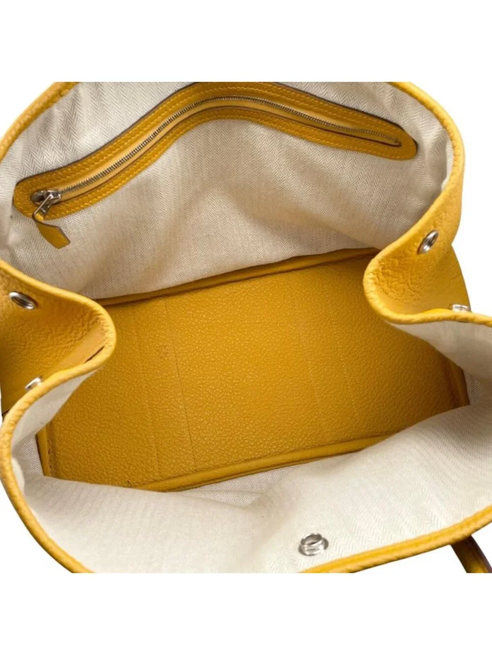 Hermes Tote Bag Garden Party PM Negonda Jaune Ambre Yellow Silver